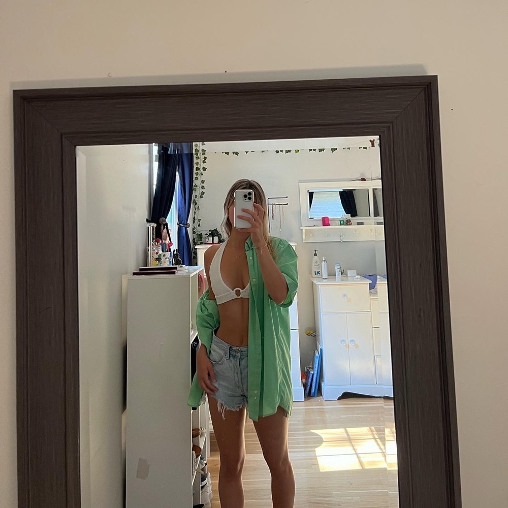 Vintage green button up